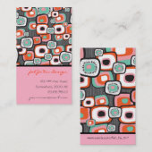 Retro Sushi-Blume quadriert Visitenkarte (Vorne/Hinten)