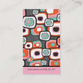 Retro Sushi-Blume quadriert Visitenkarte (Rückseite)