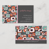 Retro Sushi-Blume quadriert Visitenkarte (Vorne/Hinten)