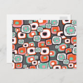 Retro Sushi Blume Squares Danke, Postcard Postkarte (Vorne/Hinten)