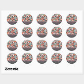 Retro Sushi Blume Squares Fun Wedding Stickers (Blatt)