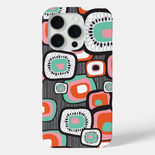 Retro Sushi Box Blume Quadrate farbiges Muster Case-Mate iPhone Hülle (Rückseite)