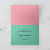 Retro Sushi Pink Blume Einzigartiges Quadrat Muste Dankeskarte (Innenseite)