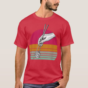 Retro Sushi Roll Sashimi Lover Funny Japanese Food T-Shirt