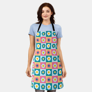 Retro Süß bunte Pastell-Blumen-Muster  Schürze