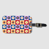 Retro Süß farbenfrohes Blumenmuster Gepäckanhänger (Vorderseite (Horizontal))