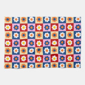 Retro Süß farbenfrohes Blumenmuster Geschirrtuch (Horizontal)