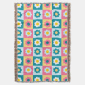 Retro Süß farbenfrohes Pastell-Blumenmuster  Decke (Vorderseite Vertikal)