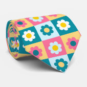 Retro Süß farbenfrohes Pastell-Blumenmuster  Krawatte (Gerollt)