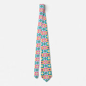 Retro Süß farbenfrohes Pastell-Blumenmuster  Krawatte (Rückseite)