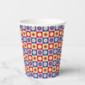 Retro Süß farbenfrohes Pastell-Blumenmuster  Pappbecher (Vorderseite)