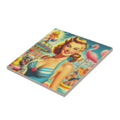 Retro Süß Kitsch Mädchen Fliese (Seite)