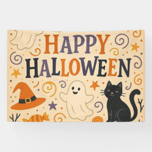 Retro, süß und wunderlich Frohes Halloween Banner
