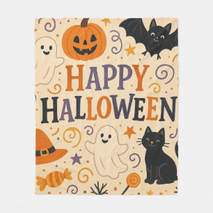 Retro, süß und wunderlich Frohes Halloween Fleecedecke