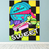 Retro süß wie Candy Leinwanddruck (Insitu (Holzboden))