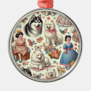 Retro süße amerikanische Eskimo-Nahtlos Ornament Aus Metall