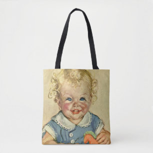 Retro süße blonde skandinavische Kinder mit Locken Tasche