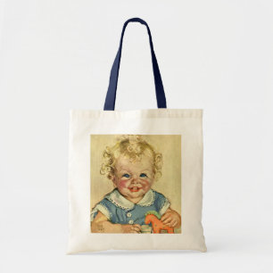 Retro süße blonde skandinavische Kinder mit Locken Tragetasche