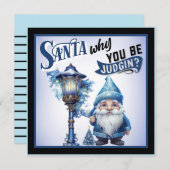 Retro Süsse Blue Christmas Feiertagskarte (Vorne/Hinten)