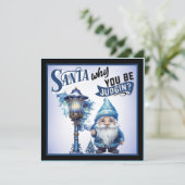 Retro Süsse Blue Christmas Feiertagskarte (Stehend Vorderseite)