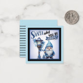 Retro Süsse Blue Christmas Mitteilungskarte (Vorderseite/Rückseite Beispiel)