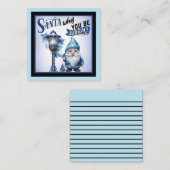 Retro Süsse Blue Christmas Mitteilungskarte (Vorne/Hinten)