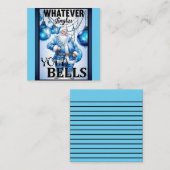 Retro Süsse Blue Christmas Mitteilungskarte (Vorne/Hinten)