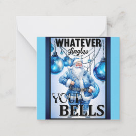 Retro Süsse Blue Christmas Mitteilungskarte