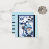 Retro Süsse Blue Christmas Mitteilungskarte (Vorderseite/Rückseite Beispiel)