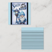 Retro Süsse Blue Christmas Mitteilungskarte (Vorne/Hinten)