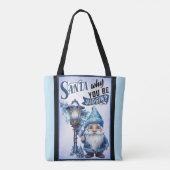 Retro Süsse Blue Christmas Tasche (Rückseite)