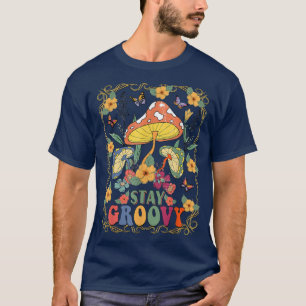 Retro Süße Blume Pilz Bleib Groovy Vintage 70er T-Shirt