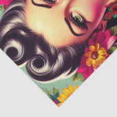 Retro Süße Blumen Pin Up Seidenpapier (Ausschnitt)