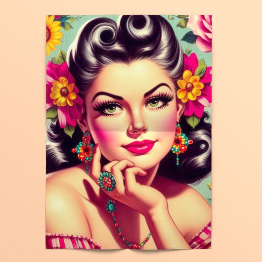 Retro Süße Blumen Pin Up Seidenpapier