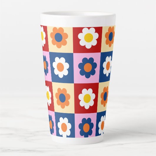 Retro Süße bunte Blumen Muster Milchtasse (Vorderseite)