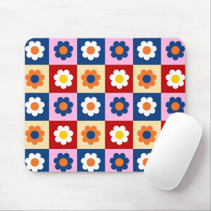Retro Süße bunte Blumen Muster Mousepad