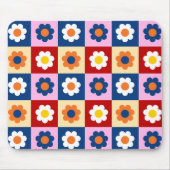 Retro Süße bunte Blumen Muster Mousepad (Vorne)