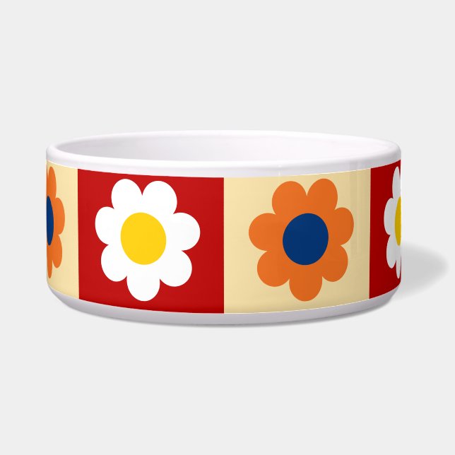 Retro Süße bunte Blumen Muster  Napf (Vorderseite)