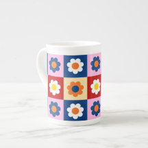 Retro Süße bunte Blumen Muster