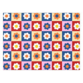 Retro Süße bunte Blumen Muster Tischdecke (Vorderseite (Horizontal))
