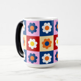 Retro Süße bunte Blumen Muster Verwandlungstasse