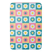 Retro Süße bunte Pastell-Blumen-Muster Badematte (Vorderseite Vertikal)