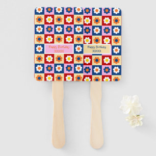Retro Süße bunte Pastell-Blumen-Muster Fächer