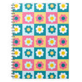 Retro Süße bunte Pastell-Blumen-Muster Notizblock (Vorderseite)