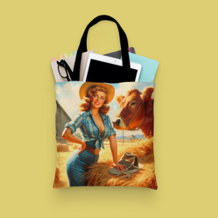 Retro süße Cowgirl-Pin-up Tasche