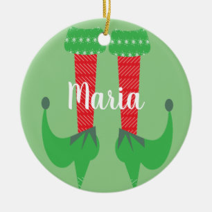 Retro süße Elf-Füße High Heels Weihnachtsgeschenk Keramik Ornament