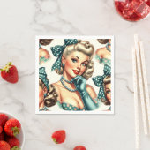Retro Süße Klassische Pinup Serviette (Beispiel)