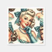 Retro Süße Klassische Pinup Serviette (Vorderseite)