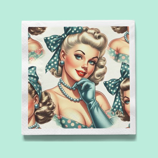 Retro Süße Klassische Pinup Serviette