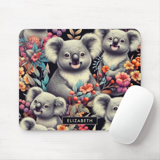 Retro süße Koala-Malerei Mousepad (Mit Mouse)
